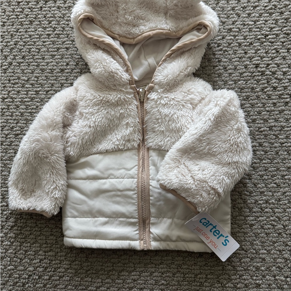 Carter's Soft Cream Hooded Baby Jacket
